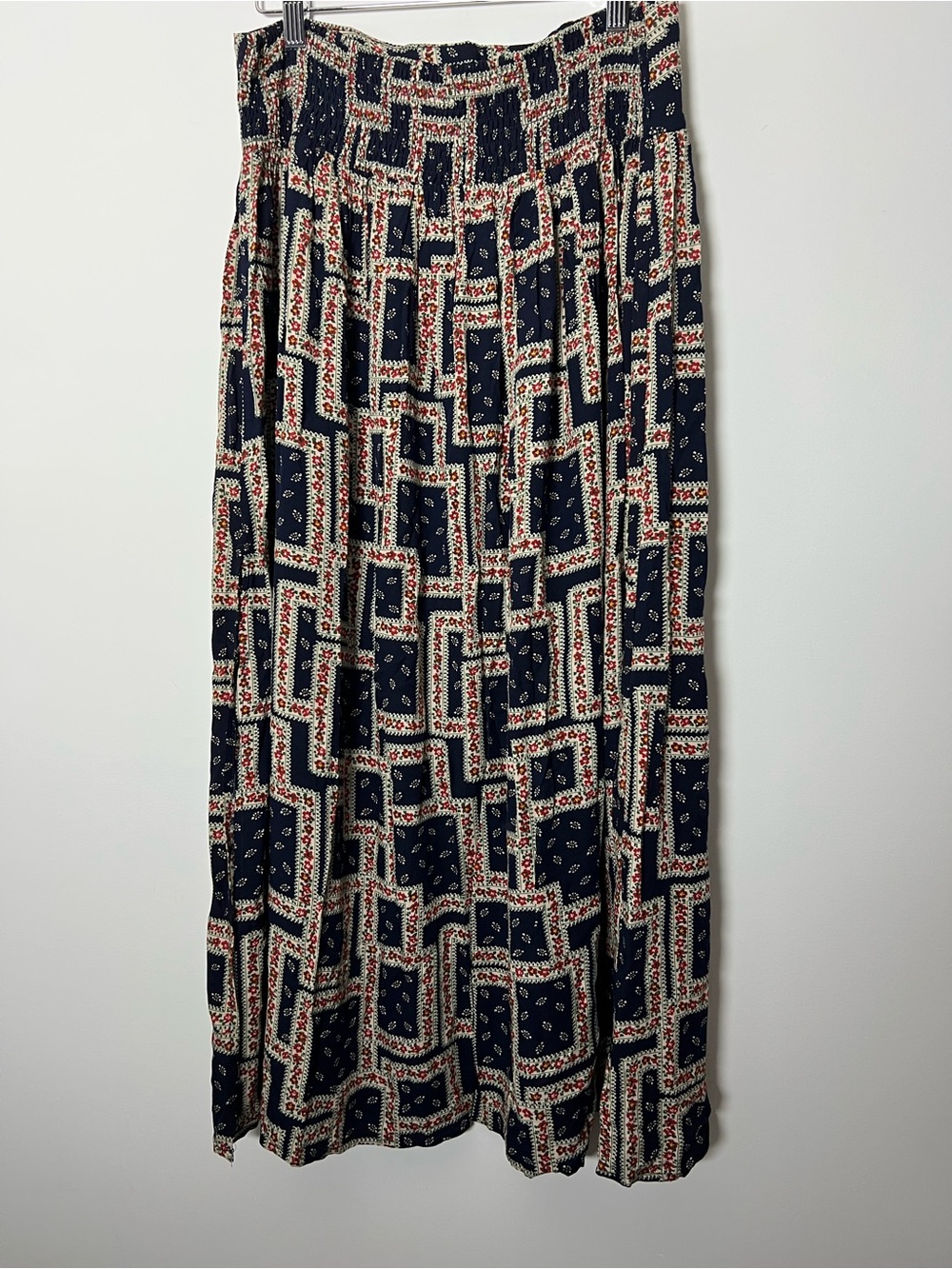Natural Life Boho Maxi Skirt Floral Patchwork Print Coastal West Coast Navy - Picture 8 of 12